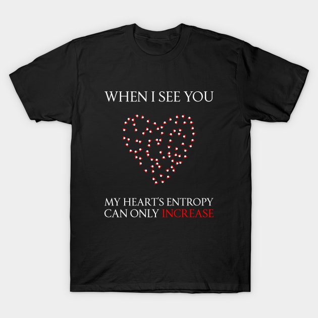 When I see you my heart's entropy can only increase T-Shirt by Pi-Shirt